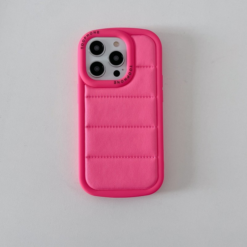 Solid Color Down Jacket Design Liquid silicone Phone Case for iPhone